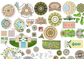 常见景观公共设施平面图片