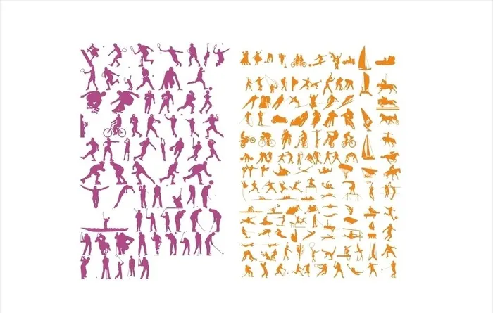 各种体育运动动作矢量图图片