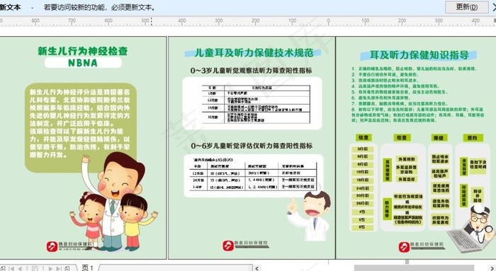 新生儿行为检查听力保健技术规范图片cdr矢量模版下载