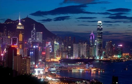 维多利亚港夜景图片