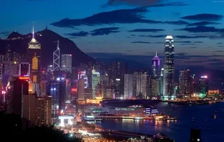 维多利亚港夜景图片