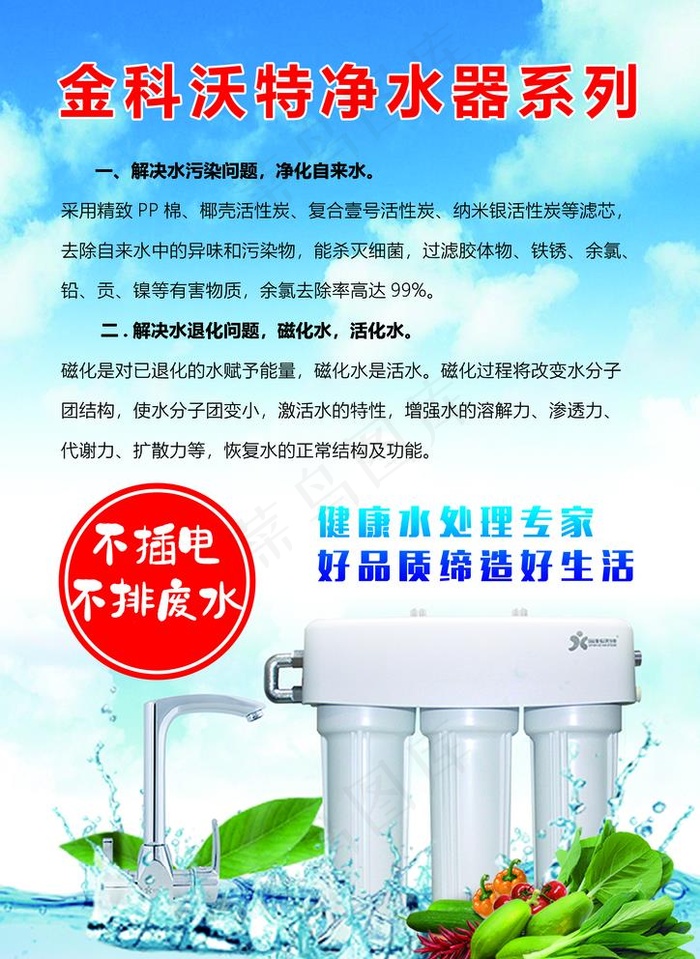 金科沃特净水器图片psd模版下载
