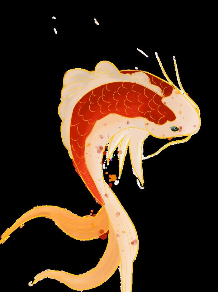锦鲤  金鱼插画  国潮素材 图片(2000x2760)psd模版下载