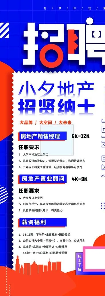 招聘海报图片(4134x10630)psd模版下载
