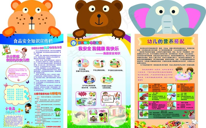 幼儿园 食品安全知识图片cdr矢量模版下载