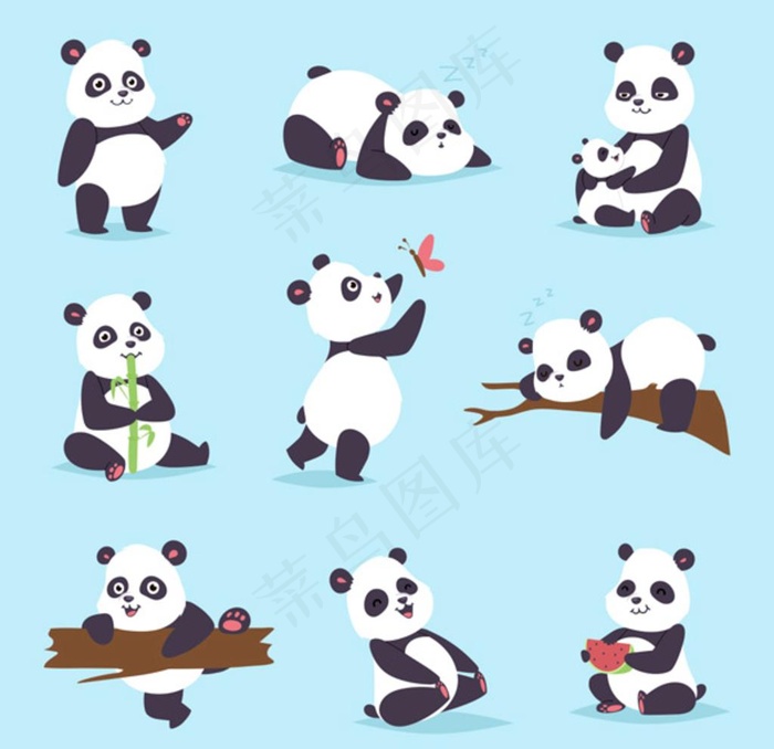 可爱卡通大熊猫图片