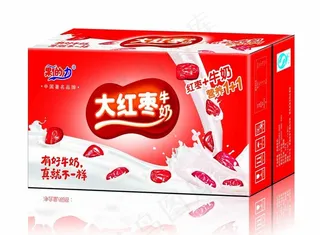 大红枣牛奶平面分层图图片