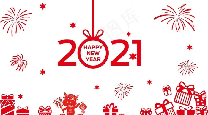 新年窗贴图片ai矢量模版下载