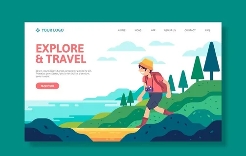 户外运动插画图片