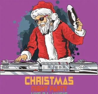 圣诞老人打碟图片