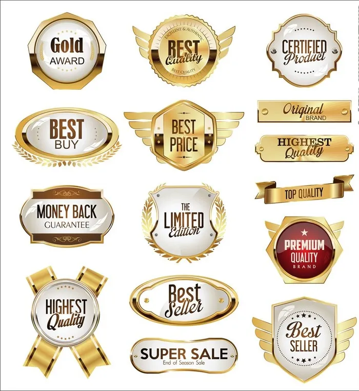 金边徽章图片ai矢量模版下载