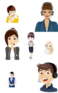 卡通客服人物素材图片