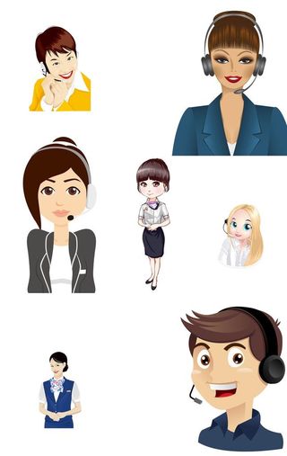 卡通客服人物素材图片