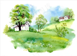 水彩风景图片