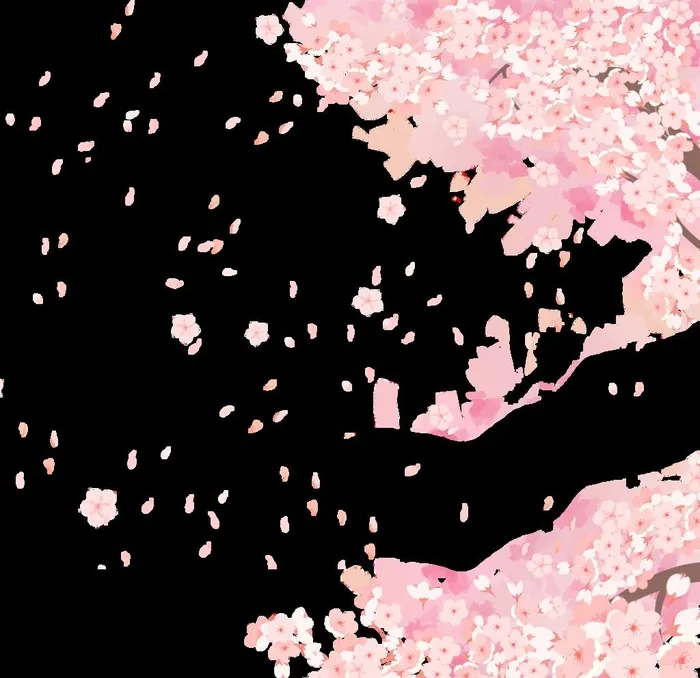 手绘粉色桃花免扣素材图片(2000x2000)