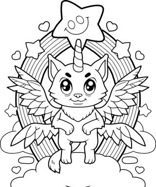 卡通动物线稿图片