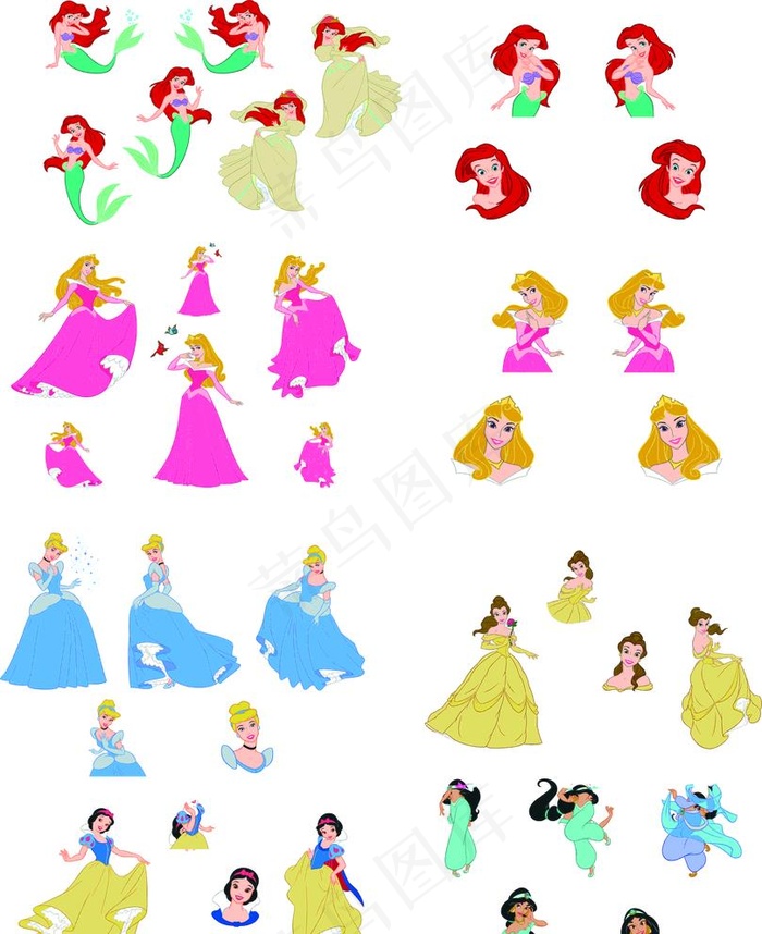 迪士尼公主合集图片