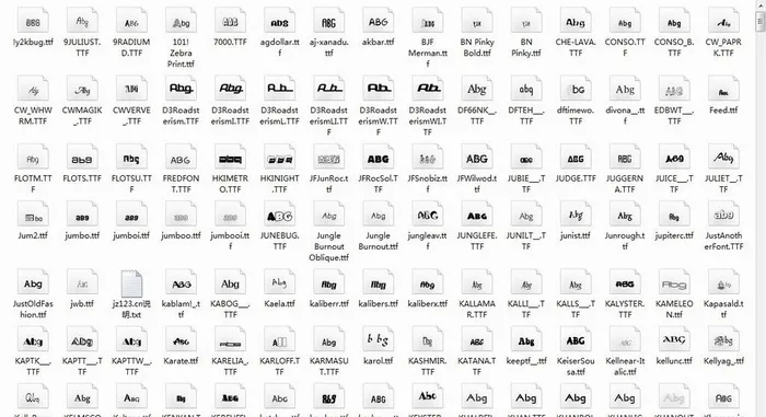 2000多款英文字体