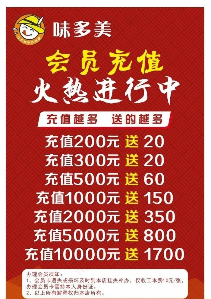餐厅会员充值海报图片cdr矢量模版下载