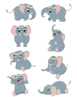 可爱卡通大象图片