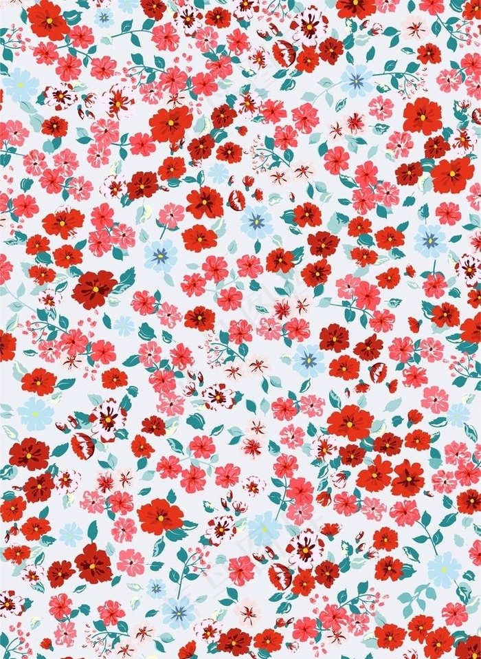 手绘花 小水花 数码 数码印花图片