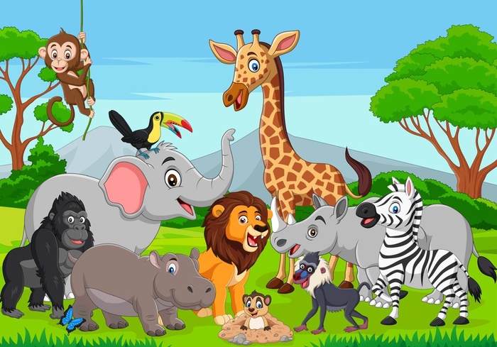 卡通野生动物  图片