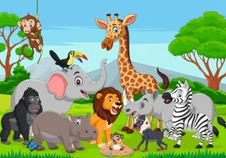 卡通野生动物  图片