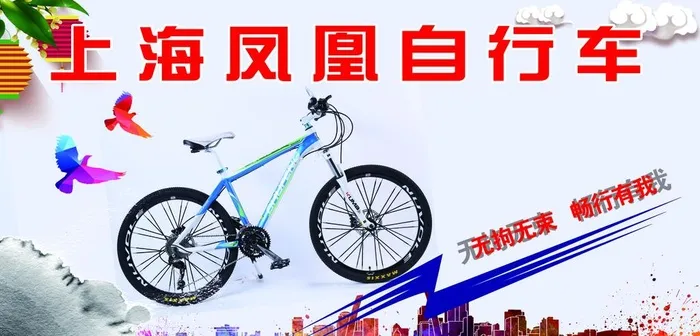 上海凤凰 自行车图片(5925x3031)psd模版下载