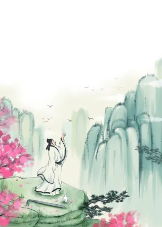 手绘古代人物图片