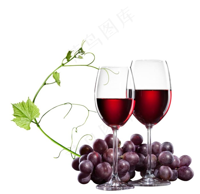 葡萄和红酒杯图片