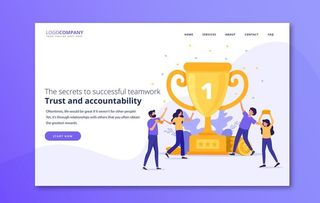 商务团队成功创意插画设计图片