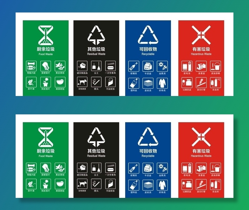 垃圾分类图片cdr矢量模版下载