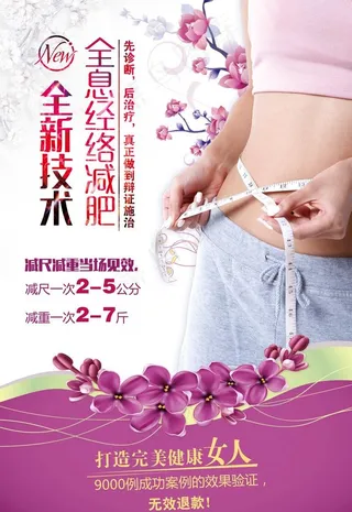 经络减肥瘦身美容美体海报图片