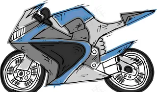 卡通漫画摩托车图片