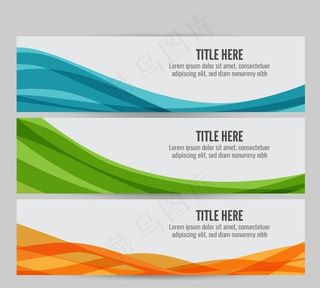 色彩缤纷波浪网页横幅图片