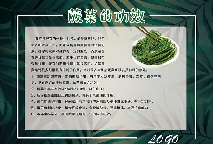 蕨菜的功效图片(3969x2806)psd模版下载
