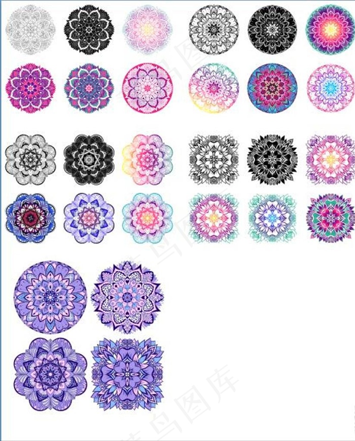 曼陀罗花纹图片(8333X8333(DPI:300))eps,ai矢量模版下载