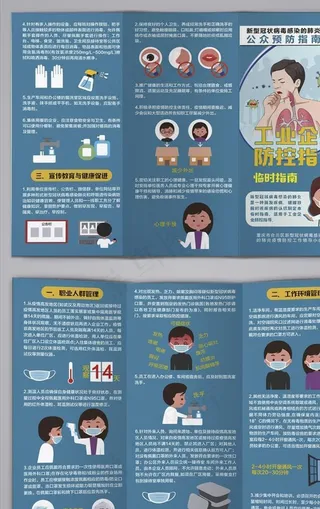 新冠病毒工业企业防控指南三折页图片