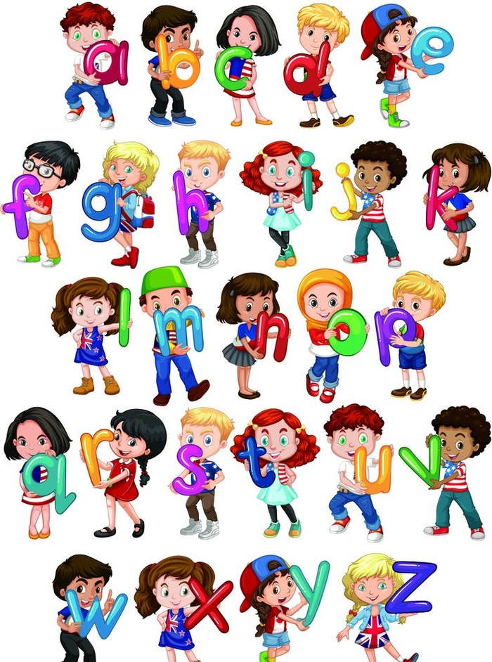 卡通英文字母儿童图片