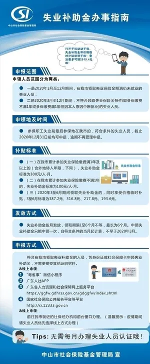 失业补助金办事指南展架图片