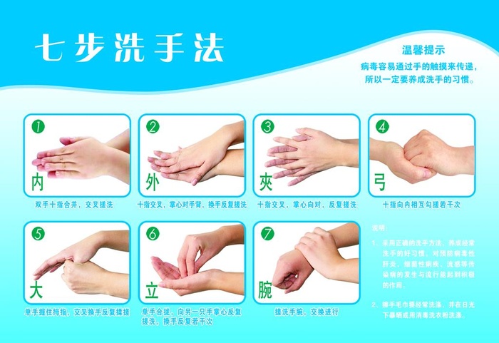 七步洗手法图片