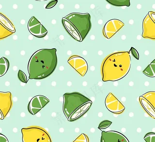 卡通循环图案 柠檬 青柠图片