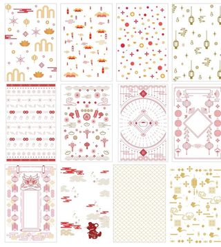 中国风新年底纹图片