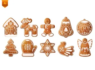 圣诞姜饼人素材图片