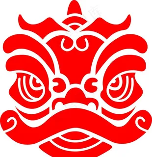 矢量舞狮头图片