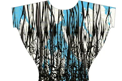 交叉乱枝花朵背景涂鸦风格图片