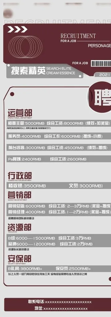 酒吧招聘图片ai矢量模版下载