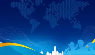 蓝色科技感会议年会背景板素材元图片