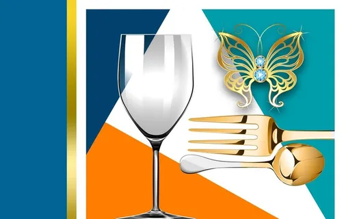 餐厅厨房高脚杯餐具装饰画图片