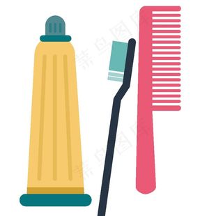 卡通牙膏插画图片